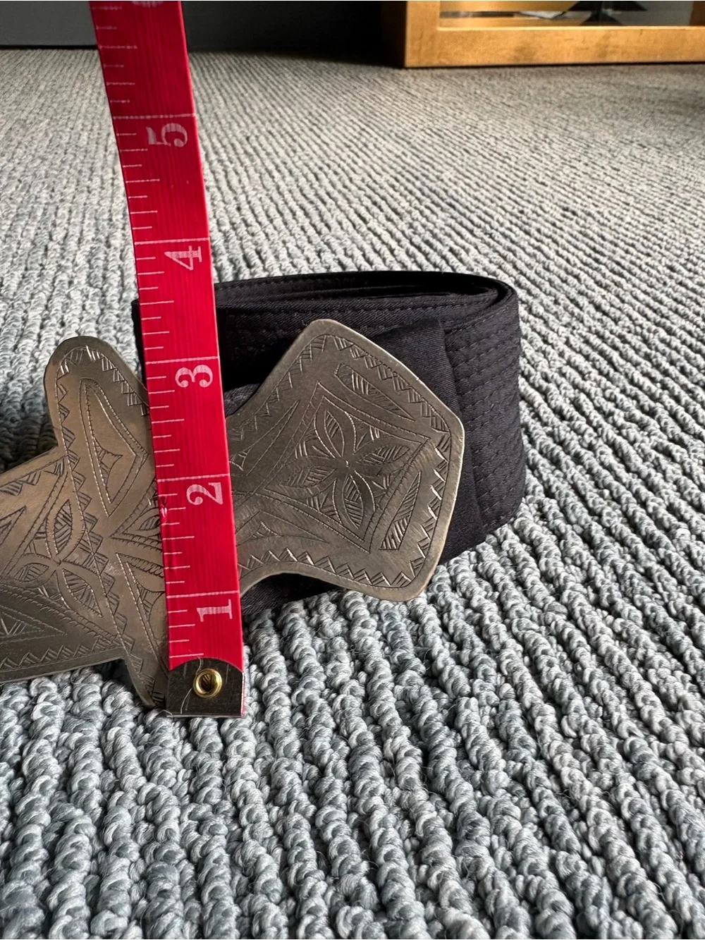 Handmade Moroccan silver and fabric belt